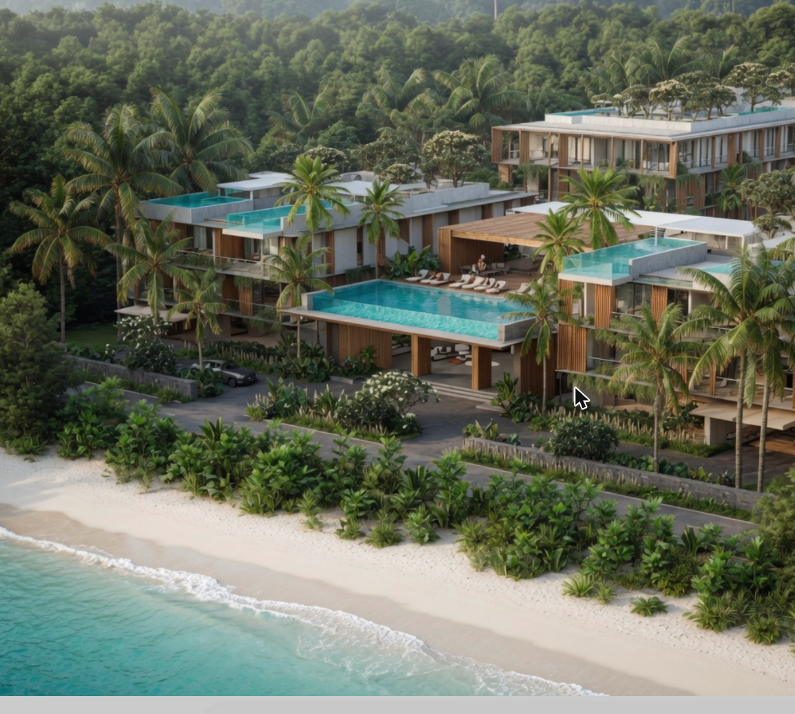 Bangtao Beachfront Residence – Luftaufnahme direkt am Bang Tao Beach