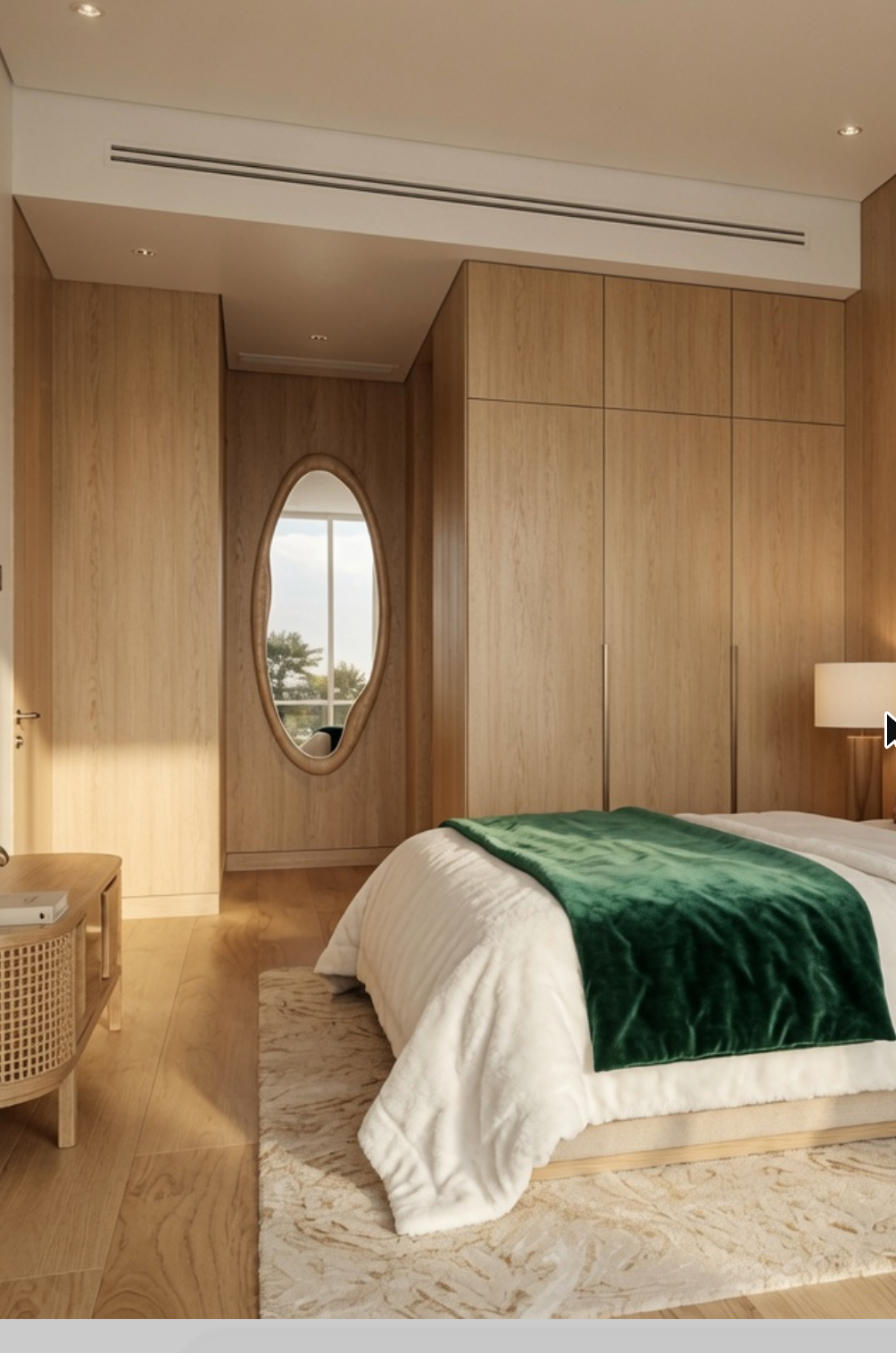 Elegantes Hauptschlafzimmer mit Ankleidebereich